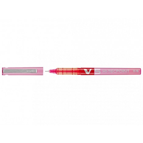 Pilot Hi-Tecpoint V5 - Penna punta ad ago con inchiostro liquido, punta 0,5mm, colore rosa - Prezzo singolo, ord. minimo 12pz - 011702
