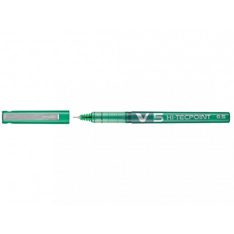 Pilot Hi-Tecpoint V5 – Penna punta ad ago con inchiostro liquido, punta 0,5mm, colore verde – Prezzo singolo, ord. minimo 12pz – 011693