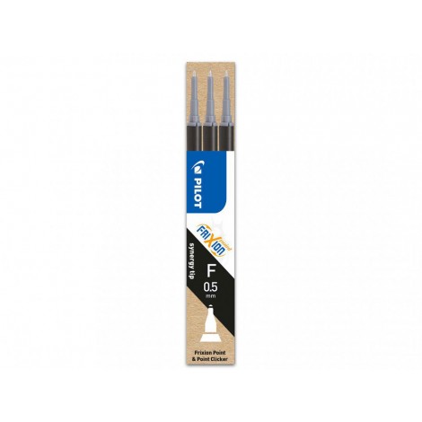 Pilot Frixion Point – Refill set penna a sfera, punta 0,5mm, colore nero – 3pz – 006420