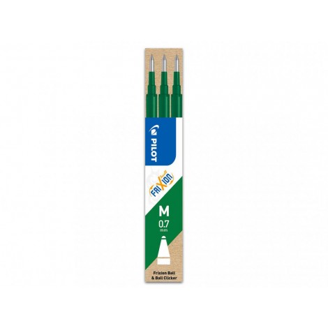 Frixion Ball - Refill set penna a sfera, punta 0,7mm, colore verde - 3pz - 006659