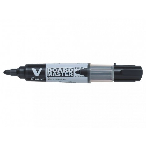 Pilot V Board Master Begreen - Marcatore per lavagne ecologico e ricaricabile, livello d`inchiostro visibile, punta 6mm in fibra di acrilico, tratto 2,3mm, colore nero - Prezzo singolo, ord. minimo 10pz - 40140
