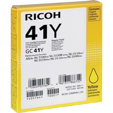 405764 Type GC41Y cartuccia gel giallo per Ricoh AFICIO SG 3110DN (2.200pg) 1pz