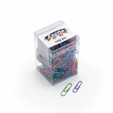 Dellera Gran mix - 275 Fermagli colorati plastificati 28/32mm a punta tonda - 1pz - FXPB125GMIX