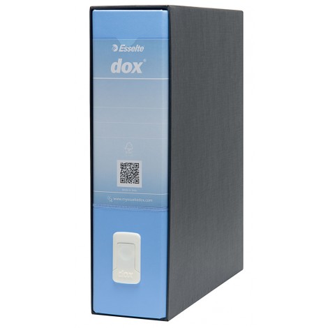 Esselte Registratore protocollo Dox1 d.8 cm azzurro, 28,8X31,5cm – 1pz – D15116