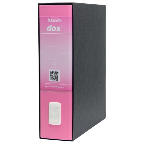 Esselte Registratore protocollo Dox1 d.8 cm rosa, 28,8X31,5cm – 1pz – D15119