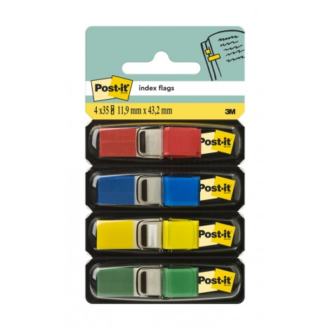 Post-It 140 Segnapagina Post-it Index 683 formato mini 11,9x43,1mm (rosso, blu, giallo, verde) - 1pz - 7000144923