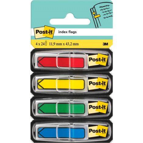 Post-It 96 Segnapagina Post-it Index 684 Mini frecce 11,9x43,1mm (rosso, giallo, verde, blu) - 1pz - 7000144924