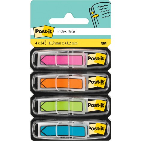 Post-It 96 Segnapagina Post-it Index 684 Mini frecce 11,9x43,1mm (rosa, arancione, verde, blu) - 1pz - 7000144925