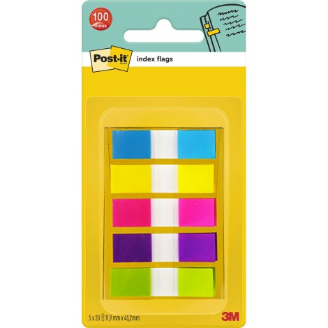 Post-It 100 Segnapagina Post-it Index 683 formato mini 11,9x43,1mm (giallo, rosa, verde, blu, viola) - 1pz - 7000101800