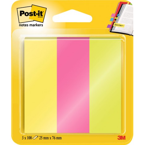 Post-It 300 Segnapagina Post-it in carta Index 25x76mm (giallo, verde, rosa) - 1pz - 7100172769