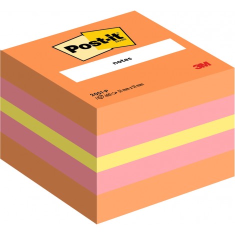 Post-It Foglietti Mini Cubi 2051 -P 51x51mm, rosa neon, 400fg - 1pz - 7100172395