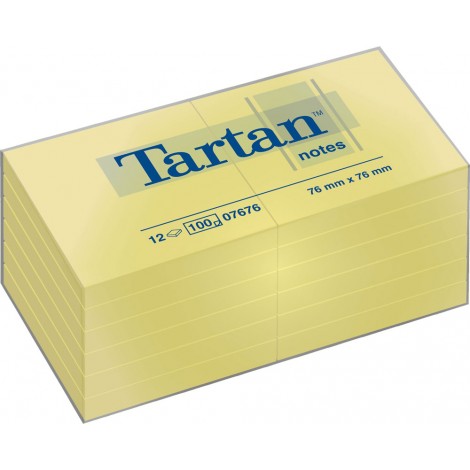 Tartan Foglietti riposizionabili, 76x76mm, colore giallo canary, 100fg - 12pz - 7100296531