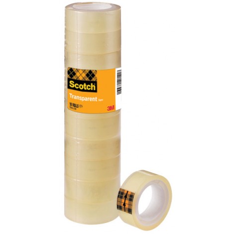 Scotch Clear tape 508 - Nastro adesivo con supporto in polipropilene, 15mm x 10m, colore trrasparente  - 10pz - 7100336004