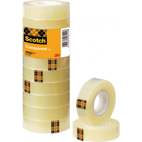 Scotch Clear tape 508 - Nastro adesivo con supporto in polipropilene, 15mm x 33m, colore trasparente  - 10pz - 7100336226