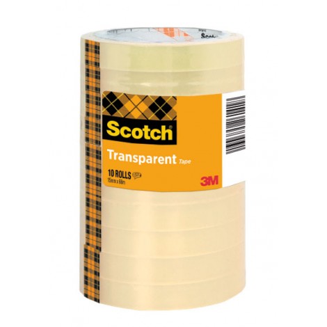 Scotch Clear tape 508 - Nastro adesivo con supporto in polipropilene, 15mm x 66m, colore trasparente  - 10pz - 7100336242
