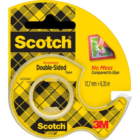 Scotch Nastro biadesivo in chiocciola, senza liner, supporto in acetato di cellulosa, 12mm x 6,3m, colore trasparente - 7100276528