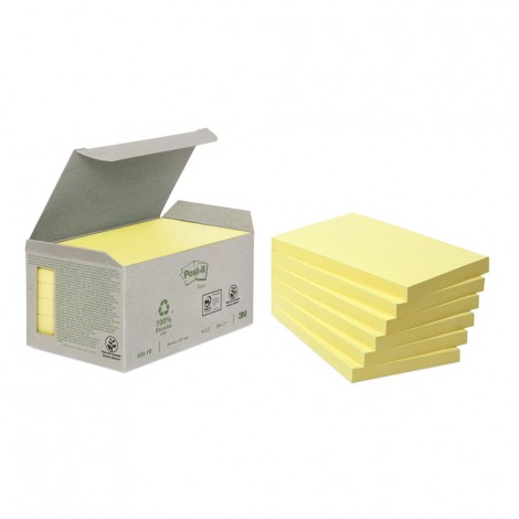 Post-It Foglietti 655-1B riciclato, 76x127mm, colore giallo canary - 6pz - 7100172257