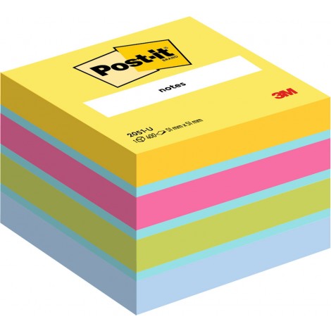 Post-It Foglietti adesivi Mini Cubi 2051 -U 51x51mm (giallo, turchese, rosa, verde, blu), 400fg - 1pz - 7100172396