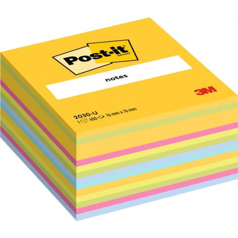 Post-It Foglietti adesivi Cubi 2030 -U 76x76mm ultracolor (giallo, verde, rosa, blu), 450fg - 1pz - 7100172383