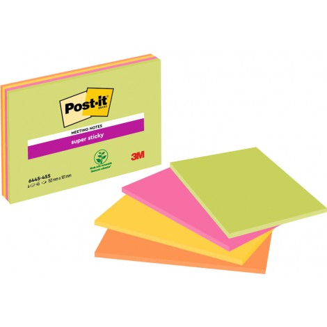 Post-It Foglietti Super Sticky Grandi Formati 5845-4SSUC Ultra 98,4x149mm- 4pz - 7100043257