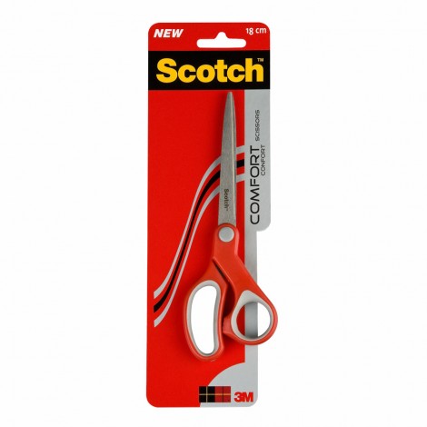 Scotch Comfort - Forbice 18cm con lama in acciaio inox, punta arrotondata, impugnatura morbida asimmetrica - 1pz - 7000033998
