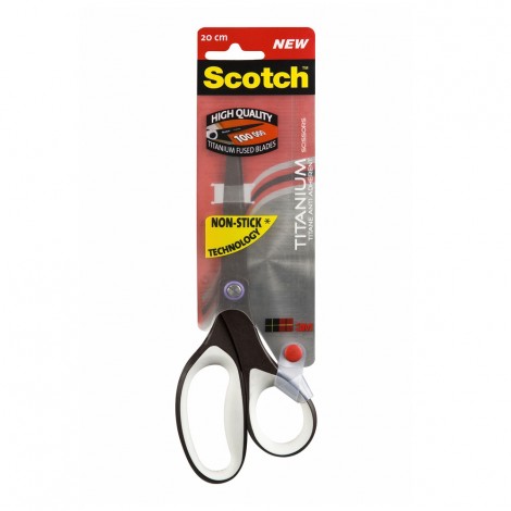 Scotch Titanium - Forbice 20cm con lama in titanio e rivestimento antiaderente, punta arrotondata, impugnatura morbida asimmetrica - 1pz - 7000034001