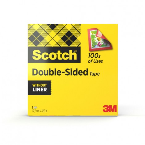 Scotch 665 - Nastro biadesivo con supporto in acetato di cellulosa, 12mm x 33m, colore trasparente  - 1pz - 7100170073