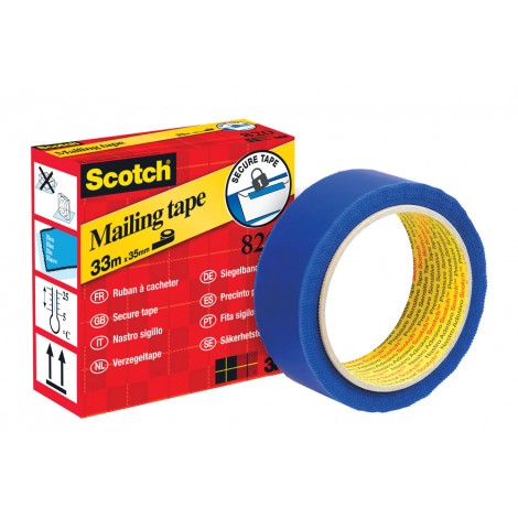 Scotch Secure tape- Nastro antieffrazione adesivo extra-forte, scrivibile, 35mm x 33m, colore blu  - 1pz - 7100064324