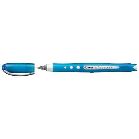 Stabilo Worker+ colorfull - Penna roller con fusto in gomma morbida, colore blu, tratto 0,5mm - Prezzo singolo, ord. minimo 10pz - 2019/41