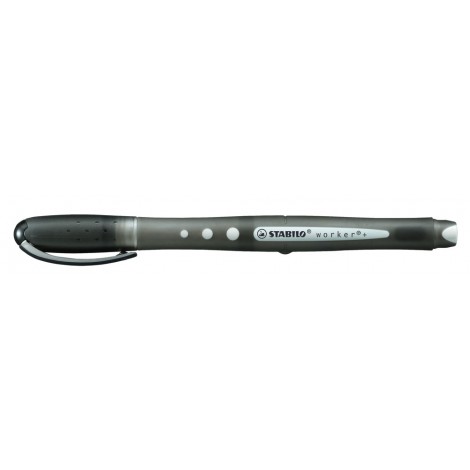 Stabilo Worker+ colorfull – Penna roller con fusto in gomma morbida, colore nero, tratto 0,5mm – Prezzo singolo, ord. minimo 10pz – 2019/46