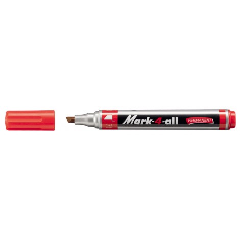 Stabilo Mark 4 All - Marcatore permanente con inchiostro a base d`alcool, esente da xilene e toluene, tratto 1-4mm, colore rosso - Prezzo singolo, ord. minimo 10pz - 653/40