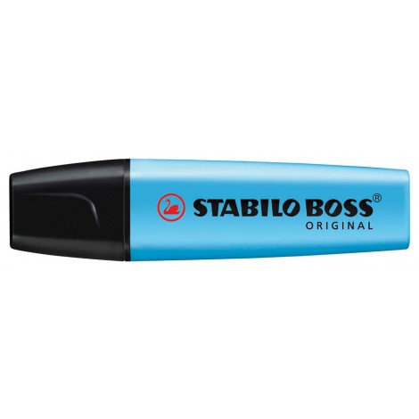 Stabilo Evidenziatore BOSS ORIGINAL, punta a scalpello, inchiostro a base d`acqua, tratto 2-5mm, colore blu – 70/31