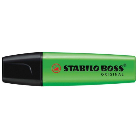 Stabilo Evidenziatore BOSS ORIGINAL, punta a scalpello, inchiostro a base d`acqua, tratto 2-5mm, colore verde – 70/33