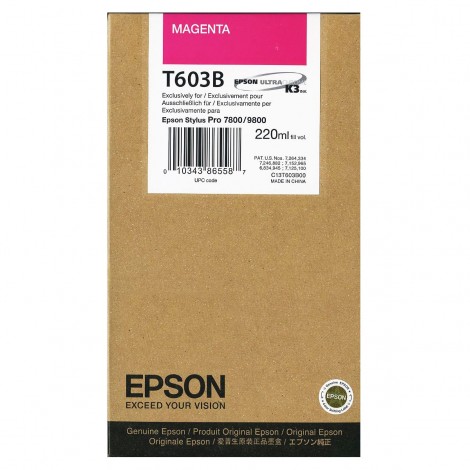 T603B Cartuccia inchiostro magenta per Epson STYLUS PRO 7800 (220ml) 1pz - C13T603B00