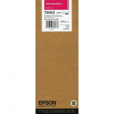 T6063 Cartuccia inchiostro magenta per Epson STYLUS PRO 4880 (220ml) 1pz - C13T606300
