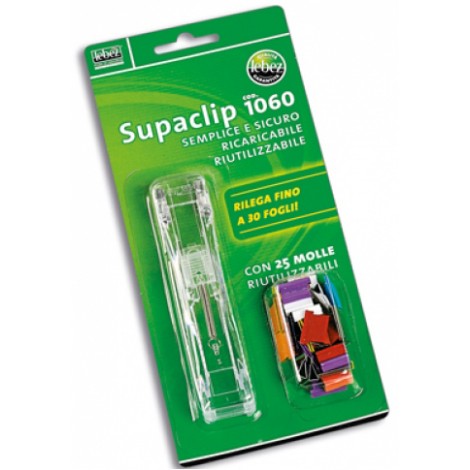 Lebez Supaclip - Sparamolle per bloccare fino a 30fogli, 25 molle incluse - 1pz - 1060 - C92EB0010