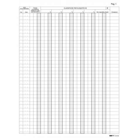 Edipro Registro numerato, corrispettivi per mancato o irregolare funzionamento del registratore di cassa, 24,5x31cm - Prezzo singolo, ord. minimo 5pz - E2108
