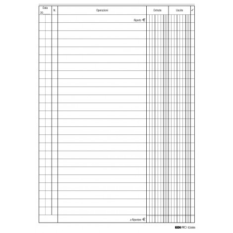 Edipro Registro cassa entrate/uscite, 17x24cm - Prezzo singolo, ord. minimo 5pz - E2686