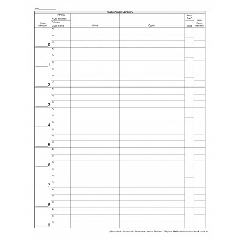 Edipro Registro protocollo corrispondenza arrivo-partenza, copertina rigida, 24,5x31cm  - 1pz - E2813