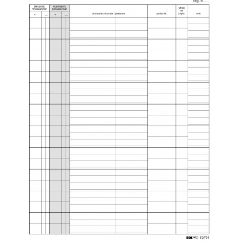 Edipro Registro protocollo dichiarazione per esportatori, 24,5x31cm - 1pz - E2798