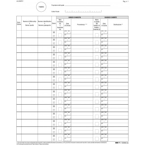 Edipro Registro carico/scarico aziendale equidi numerate, 24,5x31cm - 1pz - E2892