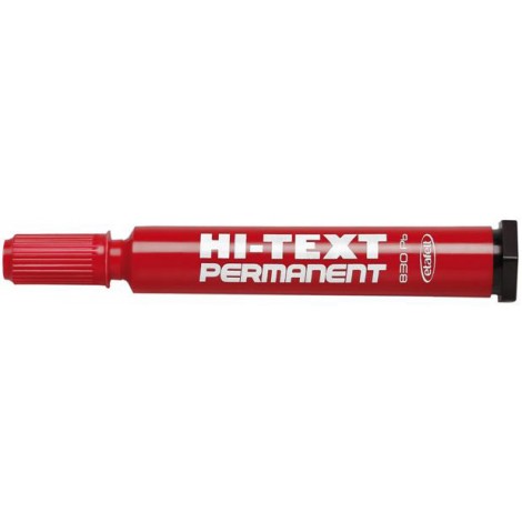 Etafelt Hi-Text 830 – Marcatore permanente con inchiostro a base d`alcool, tratto 4mm, punta tonda, colore rosso – 12pz – 20830PE012SMB/002 - C92ET0079