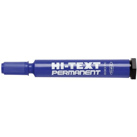 Etafelt Hi-Text 830 - Marcatore permanente con inchiostro a base d`alcool, tratto 2-5mm, punta scalpello, colore blu - 12pz - 20830PE012SMC/003 - C92ET0081