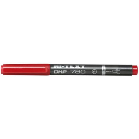 Etafelt Hi-Text 780 Ohp – Marcatore permanente con inchiostro a base d`alcool, punta sintetica, tratto 0,6-12mm, colore rosso – 12pz –  20780OH012SMF/002 - C92ET0108