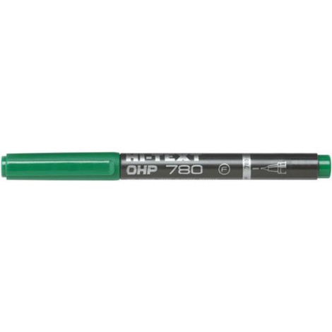 Etafelt Hi-Text 780 Ohp – Marcatore permanente con inchiostro a base d`alcool, punta sintetica, tratto 0,6-12mm, colore verde – 12pz – 20780OH012SMF/004 - C92ET0109