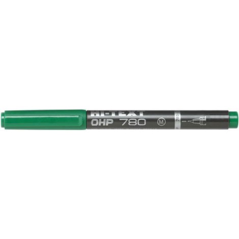 Etafelt Hi-Text 780 Ohp – Marcatore permanente con inchiostro a base d`alcool, punta sintetica, tratto 0,8-1,9mm, colore verde – 12pz – 20780OH012SMM/004 - C92ET0113