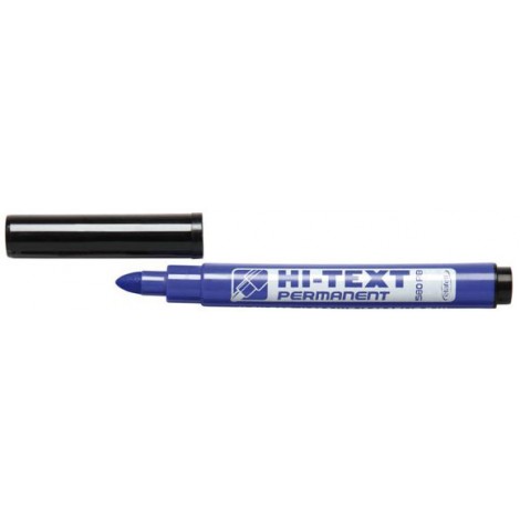 Etafelt Hi-Text 580 - Marcatore permanente con inchiostro a base d`alcool, tratto 1-5mm, colore blu  - 25pz - 20580PE025SMC/003 - C92ET0122