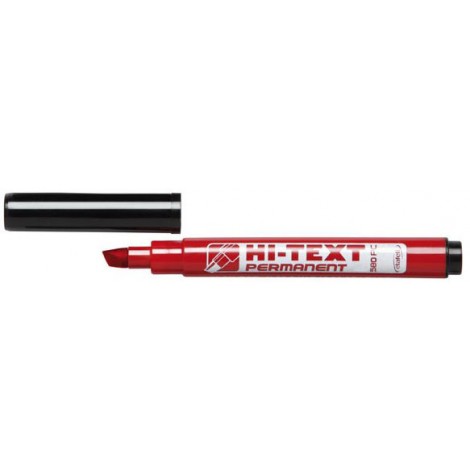 Etafelt Hi-Text 580 – Marcatore permanente con inchiostro a base d`alcool, tratto 1-5mm, colore rosso – 25pz –  20580PE025SMC/002 - C92ET0124