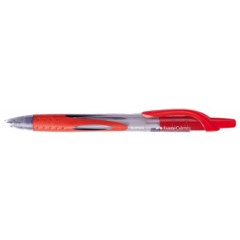 Faber-Castell Super - Penna a sfera con clip, tratto 1mm, colore rosso - Prezzo singolo, ord. minimo 12pz - 143821