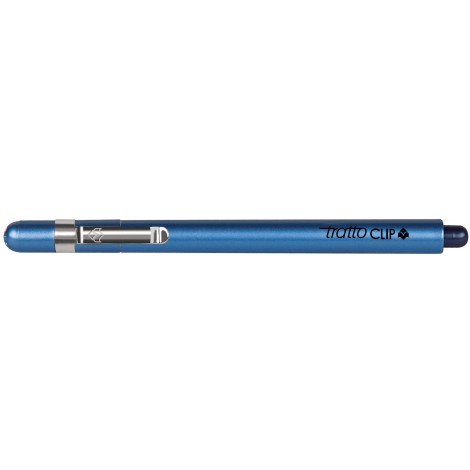 Tratto clip - Penna punta in fibra e inchiostro a base d`acqua, fusto metallizzato e clip in acciaio inox, tratto 0,3mm, colore blu - Prezzo singolo, ord. minimo 12pz - F803801 - C92FI0052